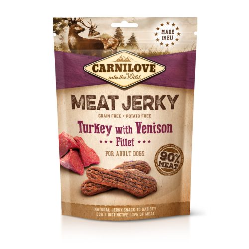 Carnilove Jerky Snack Turkey with Venison Fillet – pulyka szarvas filével 100g